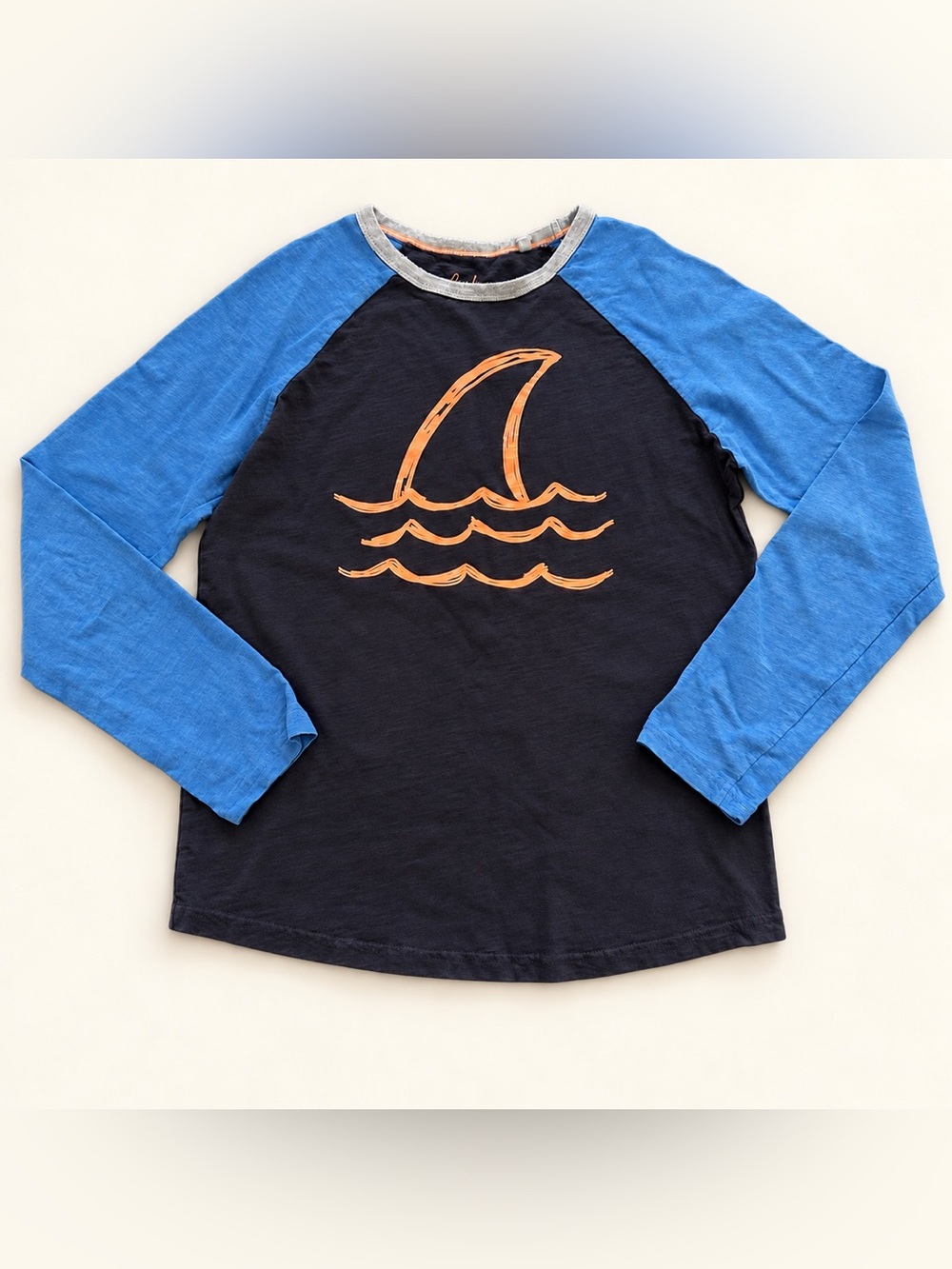 Boden Blue & Navy Long-Sleeve Cotton Shirt Size 13-14 Years